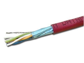 Picture of Quabbin CAT6 Bulk Network Cable - Shielded, Stranded, Riser, Red, 1000 FT
