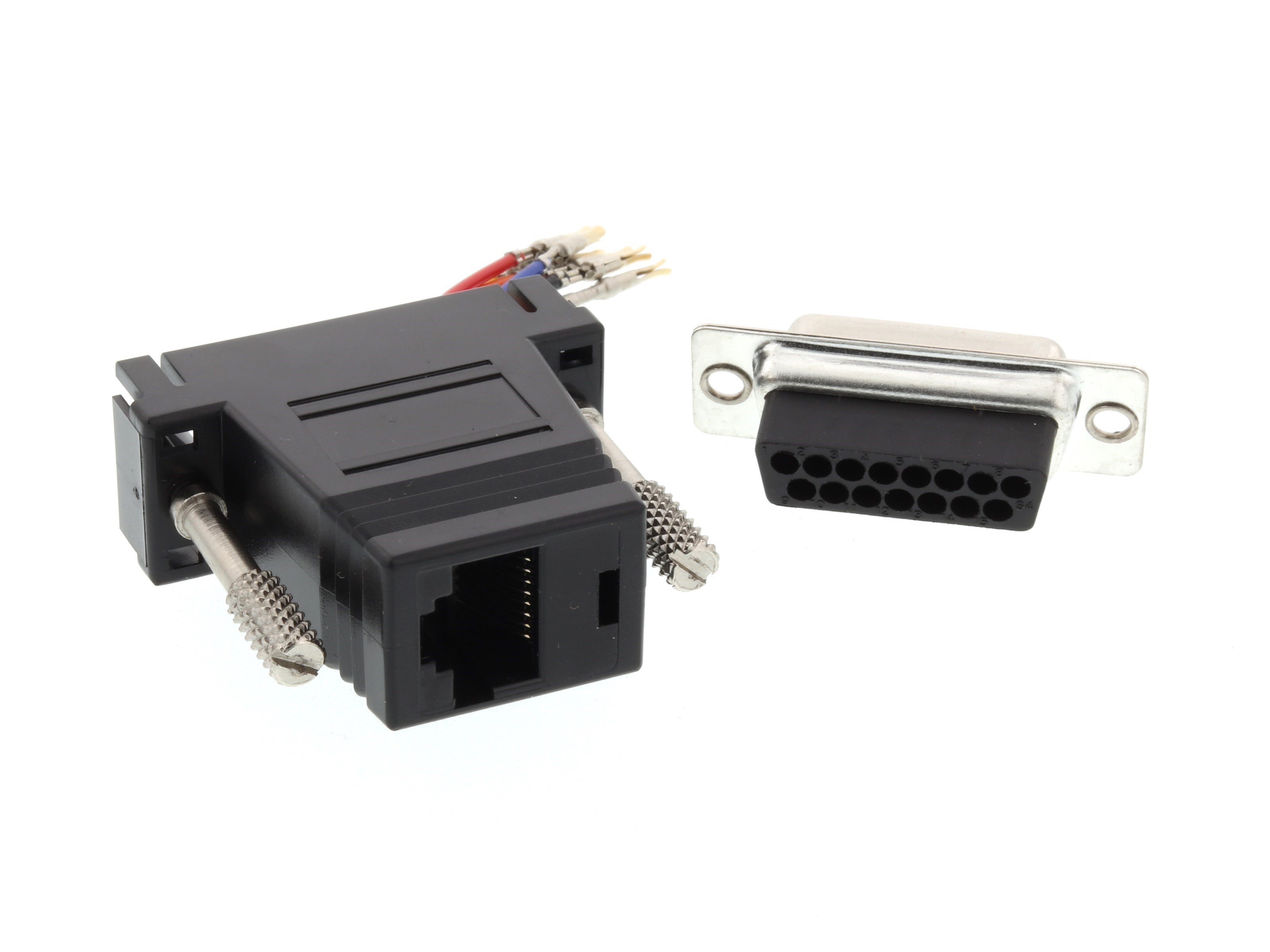 Modular Adapter Kit - DB15 Female to RJ45 - Black at Cables N More