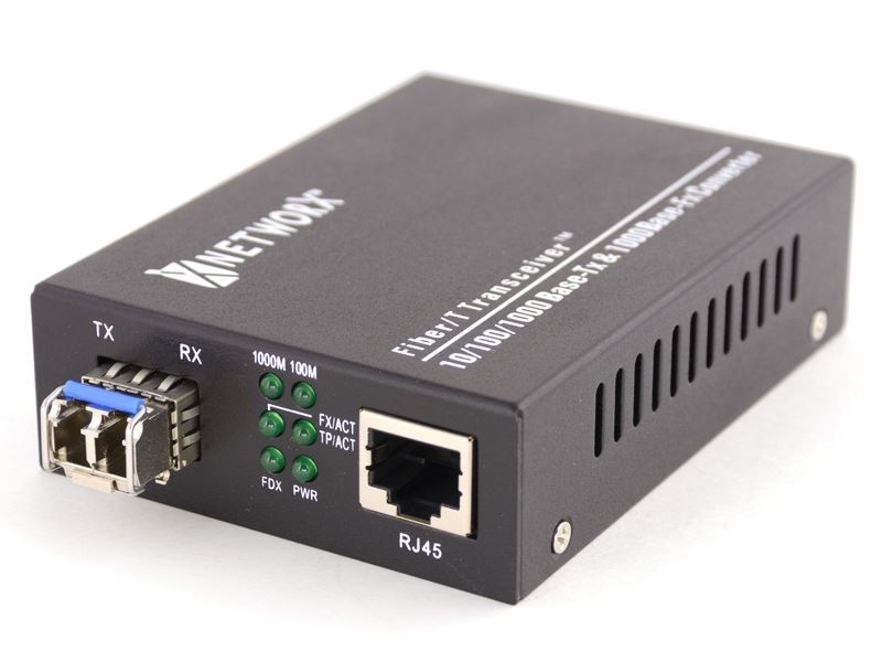Gigabit Fiber Media Converter UTP to 1000Base-ZX LC Singlemode, 60km,  1550nm at Cables N More